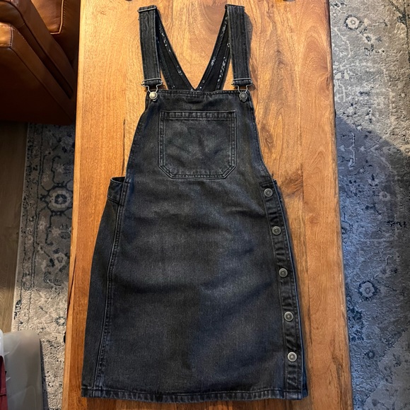 Free people denim overall dress size 2